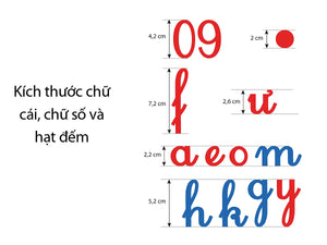 Hộp Học Cụ Montessori - Bảng Chữ Cái Rời Anh-Việt; Số Và Số Lượng